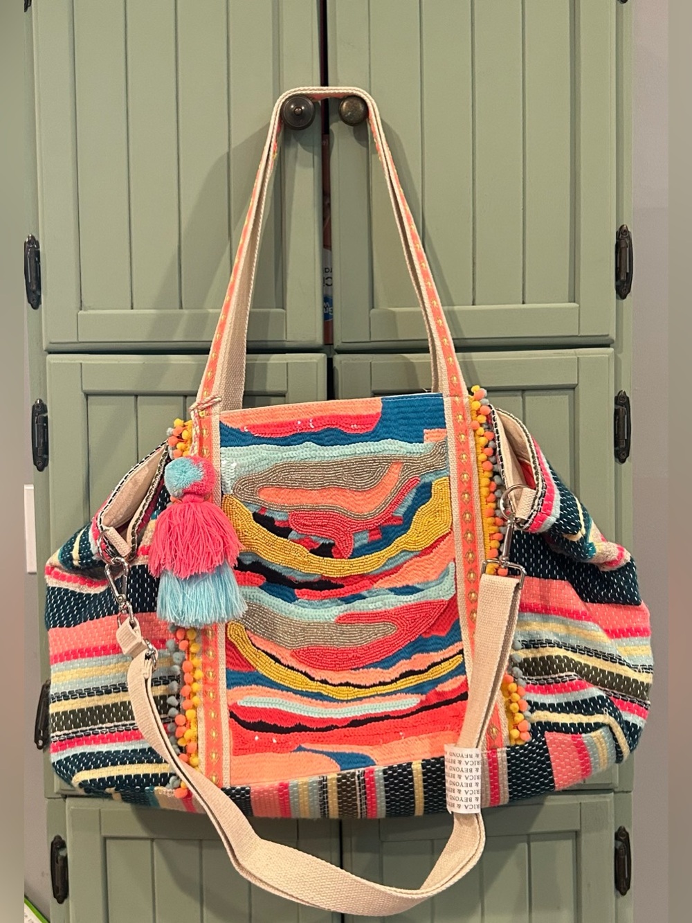 The America & Beyond Chloe Embellished Oversized Tote Bag